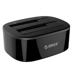 Σταθμός σύνδεσης Σκληρών Δίσκων - Hard Drive Docking Station με SSD Clone Dual-Bay Enclosure για 2.5" and 3.5" SSD and HDD SATA Orico 6228US3-BK με σύνδεση SATA to USB 3.0 with UASP Support and up to