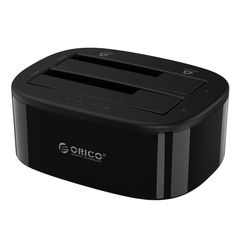 Docking Station Σκληρών Δίσκων -  ORICO 6228US3-C-BK USB 3.0 to SATA Dual Bay External Hard Drive Docking Station for 2.5 or 3.5 inch HDD, SSD with Hard Drive Duplicator/Cloner Function  (Κωδ. 1-PER00