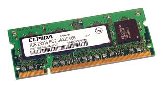 1Gb MEMORY RAM SODIM DDR2 ELPIDA -800Mhz- EBE11UE6ACUA-8G-E ΜΝΗΜΗ (PC)