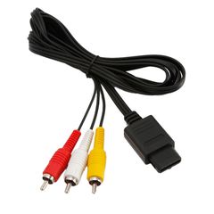 AV TV CABLE RCA 2X AUDIO 1X VIDEO GAMECUBE NINTENDO 64 (SNES/GC/N64)