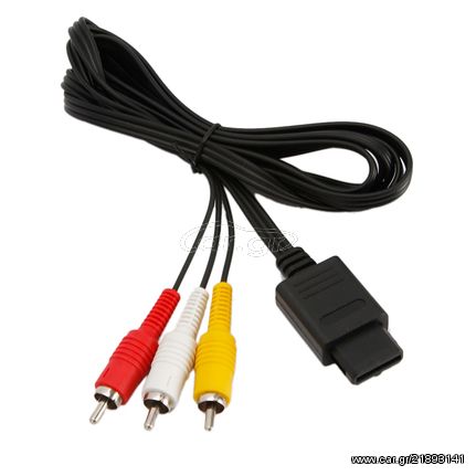 AV TV CABLE RCA 2X AUDIO 1X VIDEO GAMECUBE NINTENDO 64 (SNES/GC/N64)