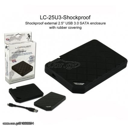 LC-POWER LC-25U3 USB 3.0 EXTERNAL ENCLOSURE 2.5 SATA BLACK LC POWER LC25U3 SHOCKPROOF