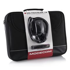 NOTEBOOK BAG BLACK ΥΦΑΣΜΑΤΙΝΗ ΤΣΑΝΤΑ ΜΑΥΡΗ 17" & MOUSE & HEADSET MODECOM MC-TRAVELER 17