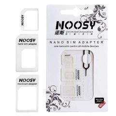 Sim Card Adaptor White & Card Eject Pin Noosy Αντάπτορες Τηλεφωνικής Κάρτας 4194 SIM-002