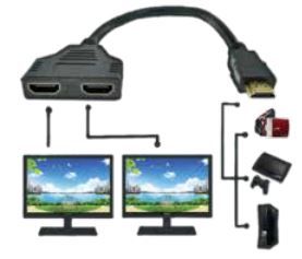 POWERTECH CAB-H053 HDMI 1.4 19pin 2 PORT SWITCH-SPLITTER ADAPTER M-F GOLD 0.30m MULTIMEDIA FULL HD COOPER 11.1.3