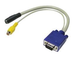 ADAPTOR VGA 15HDB MALE TP SVIDEO & RCA 0.30m SVGA C187-VGASR-0.30 S-VIDEO GRAY