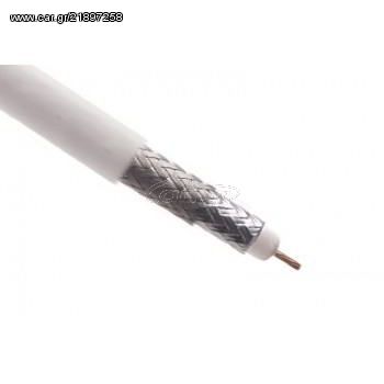 FTT2-004 ANTENA TV COAXIAL CABLE 1m WHITE ΚΑΛΩΔΙΟ ΚΕΡΑΙΑΣ ΟΜΟΑΞΟΝΙΚΟ ΛΕΥΚΟ RG6U 64