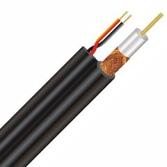 ANTENA CCTV COAXIAL CABLE + 2 X 0.50 ΡΕΥΜΑ 1m BLACK ΚΑΛΩΔΙΟ ΚΕΡΑΙΑΣ ΟΜΟΑΞΟΝΙΚΟ ΜΑΥΡΟ ΚΟΥΛΟΥΡΑ RG59 + POWER YX-1004C-100