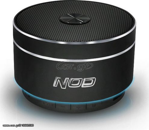 NOD ROUND SOUND BLACK MINI PORTABLE SPEAKER 5W BLUETOOTH MICRO SD FM RADIO AUX IN HANDSFREE ΑΣΥΡΜΑΤΟ ΗΧΕΙΟ ΜΑΥΡΟ