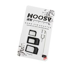 Sim Card Adaptor Black & Card Eject Pin Noosy Αντάπτορες Τηλεφωνικής Κάρτας 4855 SIM-001