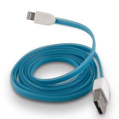 USB A 2.0 FLAT CABLE CHARGER/DATA BLUE 1m iPHONE 5/5s/5c/6/6plus & iPAD4/5/air/mini FOREVER T-0012048