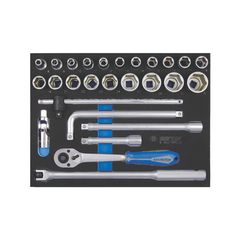 9-4527MRV02 Σετ Καρυδάκια 1/2" με Καστάνια & Μανέλλες - 27 Τεμάχια - 1/2" - KING ΤΩΝΥ (#9-4527MRV02)