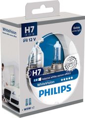 PHILIPS WHITE VISION +60% H7 55/60W 3700K + W5W 2τμχ 12972WHVSM