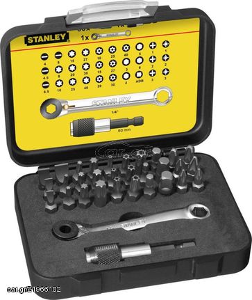 Σετ με Mύτες Stanley 32τεμ. με Μαγνητικό Υποδοχέα 1/4" & Πολύγωνο Καστάνιας 1-13-905