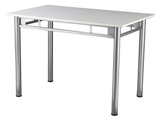 Τραπέζι μεταλλικό σε χρώμα ασημί/λευκό 70x110