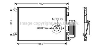 Συμπυκνωτής OPEL VECTRA C 02-08, SAAB 9-3 04-15 AVA COOLING OLA5333D