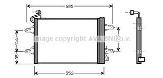 Συμπυκνωτής SEAT IBIZA III 02-, SKODA FABIA I/II 99-/ROOMSTER 06-, VW POLO IV 01- AVA COOLING SAA5007D