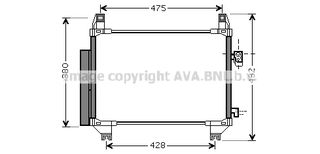 Συμπυκνωτής TOYOTA YARIS P90/P130 1.4 D-4D 05- AVA COOLING TOA5407D