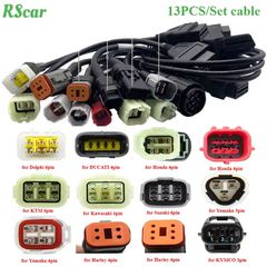 Καλώδια μοτοσικλέτας OBD2 --13 τεμαχίων για Honda, Suzuki, YAMAHA, KYMCO, Harley, Ducadi, KTM, διαγνωστικός προσαρμογέας μοτοσικλέτας