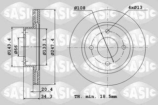 ΔΙΣΚΟΠΛΑΚΑ CITROEN SAXO VTS ΕΜΠΡΟΣ - 2464A74J