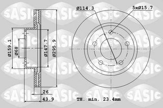 ΔΙΣΚΟΠΛΑΚΑ RENAULT SCENIC ΙΙΙ ΕΜΠΡΟΣ - 6104020