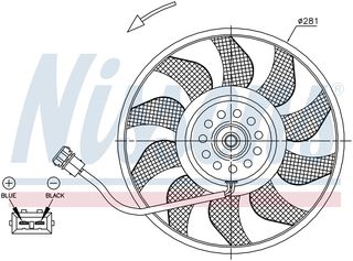 Βεντιλατέρ ψύξης κινητήρα VW TRANSPORTER T4 90-03 NISSENS 85618