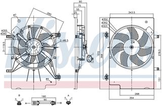 Βεντιλατέρ ψύξης κινητήρα FORD FIESTA VI 08-/B-MAX 12- NISSENS 85768