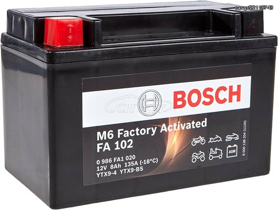 BOSCH MOTO YTX9-BS 8AH (0986FA1020)- Δωρεάν delivery και τοποθέτηση στην Θεσσαλονίκη