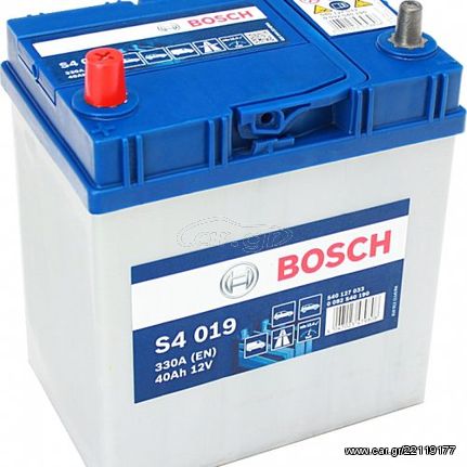 ΜΠΑΤΑΡΙΑ BOSCH S4019 40AH 330AEN - 2 ΧΡΟΝΙΑ ΓΡΑΠΤΗ ΕΓΓΥΗΣΗ-DELIVERY + ΤΟΠΟΘΕΤΗΣΗ ΣΕ ΟΛΗ ΤΗ ΘΕΣΣΑΛΟΝΙΚΗ