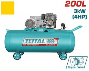 Αεροσυμπιεστής TOTAL TC1402002 200 Lit με ιμάντα δικύλινδρος μονοφασικός (TC1402002)