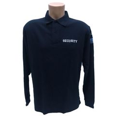 Μπλούζα Polo Μακρυμάνικη Security Μαύρη