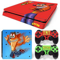 Πλήρες σετ αυτοκόλλητων PS4 slim Crash Bandicoot FULL BODY Accessory Wrap Sticker Skin Cover Decal για Playstation 4 slim (OEM)