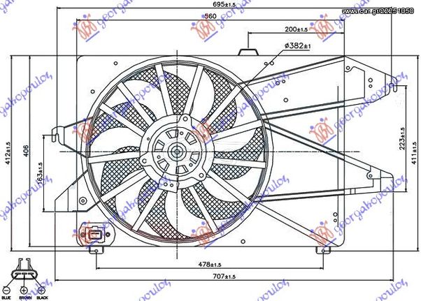 Βεντιλατέρ Νερού FORD MONDEO ( B4Y ) Sedan / 4dr 2003 - 2007 ( Mk3b ) 1.8 16V  ( CGBA,CGBB  ) (110 hp ) Βενζίνη #061906450