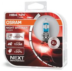 Λαμπες Osram HB4 12V 51W Night Breaker Laser +150% Περισσοτερο Φως