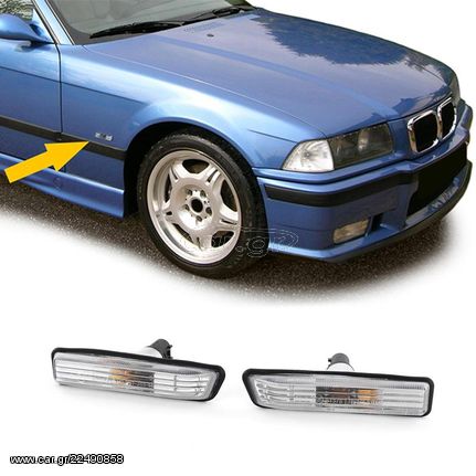 Πλαϊνά Φλας Φτερού Για Bmw 3 E36 96-99 / X5 E53 99-03 Crystal 2 Τεμάχια