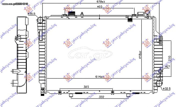 Ψυγείο Νερού MERCEDES C CLASS Sedan / 4dr 1993 - 1995 ( W202 ) C 250 D (202.125)  ( OM 605.910  ) (113 hp ) Πετρέλαιο #051606340