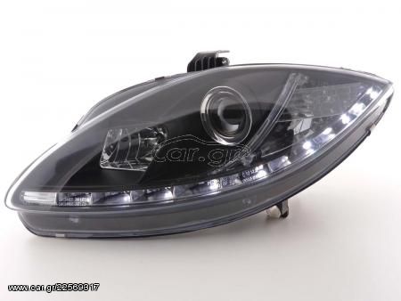 ΦΩΤΑ ΗΜΕΡΑΣ Daylight headlights with LED DRL look Seat Leon type 1P Yr. 05-09 black WWW.EAUTOSHOP.GR