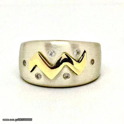 Δαχτυλιδι vintage Ασημι Χρυσος 14k