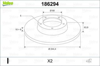 ΔΙΣΚΟΠΛΑΚΑ AUDI Α6 - VW PASSAT ΠΙΣΩ 245Χ10 - 186294