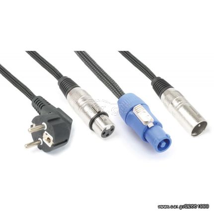 PD CONNEX SCHUKO- XLR F/POWERCONNECTOR A- XLR M 10m