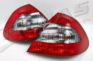MERCEDES BENZ E CLASS W211  LED TAILLIGHTS RED-CLEAR / ΠΙΣΩ ΦΑΝΑΡΙΑ ΚΟΚΚΙΝΑ - ΛΕΥΚΑ 