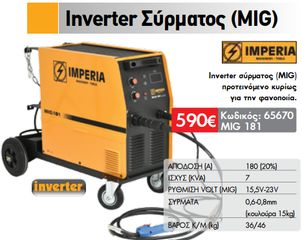 Ηλεκτροσυγκόλληση Inverter MIG 181 imperia