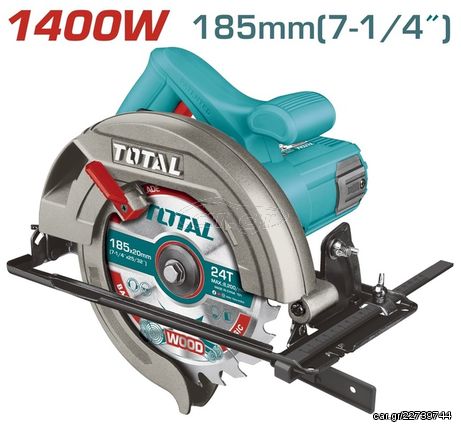 Δισκοπρίονο ξύλου TOTAL 1400W - 185mm ( TS11418526 )
