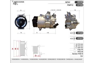 ΚΟΜΠΡΕΣΕΡ A/C 4SEASONS ΓΙΑ VW SEAT SKODA AUDI από