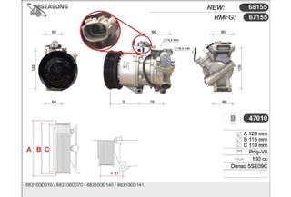 ΚΟΜΠΡΕΣΕΡ A/C 4SEASONS ΓΙΑ TOYOTA YARIS