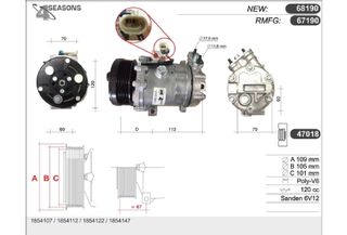 ΚΟΜΠΡΕΣΕΡ A/C 4SEASONS ΓΙΑ OPEL ASTRA G