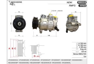 ΚΟΜΠΡΕΣΕΡ A/C 4SEASONS ΓΙΑ AUDI A4 / A6