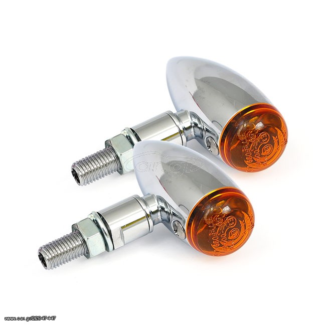 MICRO BULLET TURN SIGNALS, BLACK / CHROME