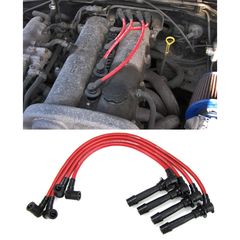 MAZDA MX5 NA-NB-NBFL ΜΠΟΥΖΟΚΑΛΩΔΙΑ ΕΝΙΣΧΥΜΕΝΑ ΔΙΠΛΗΣ ΣΙΛΙΚΟΝΗΣ 8MM SILICONE BLUE-YELLOW-RED IGNITION LEADS WIRES  -thumb-3