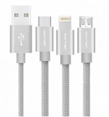 ΓΡΗΓΟΡΗΣ ΦΟΡΤΙΣΗΣ ΚΑΛΩΔΙΟ 3 ΣΕ 1 - LIGHTNING / TYPE-C / MICRO USB JELLICO GS-13 ΑΣΗΜΙ